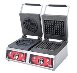 DRN Waffle Makinası İkili Kare+Yonca Elektrikli -2 54x40x30 DRNWKY-2